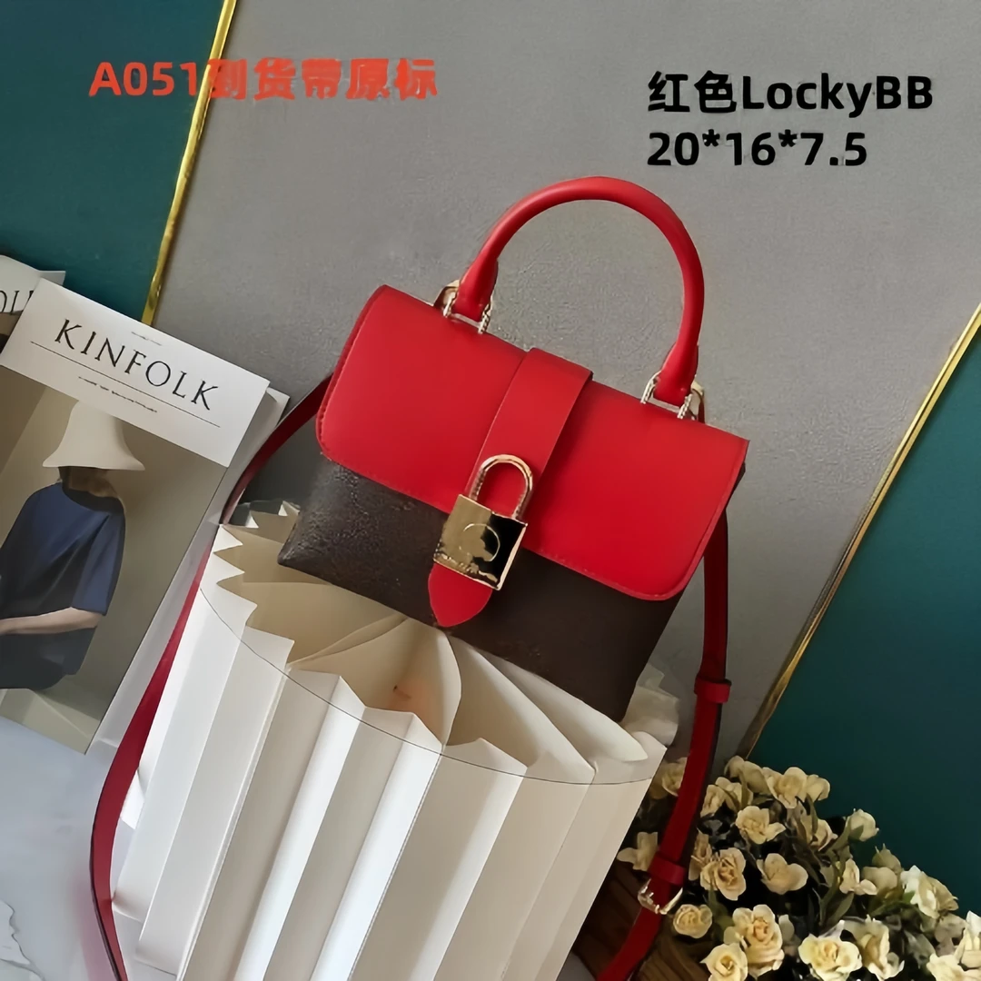 A051 红色 LockyBB 20*16【里外标全对】现货礼盒发货