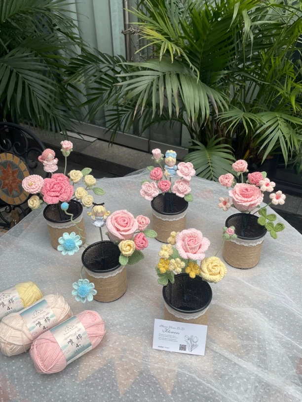 韩系手工钩织笔筒教师节礼物化妆刷桶女生生日礼物成品