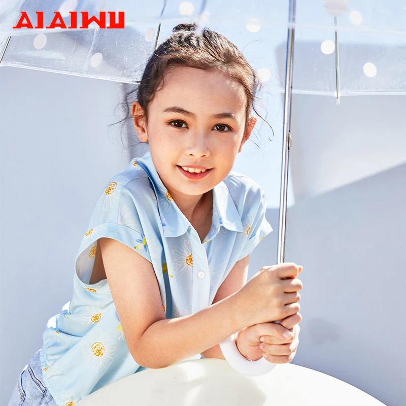 艾艾屋童装女大童夏季短袖上衣KLSD31