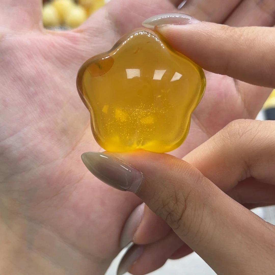 琥珀颈饰未镶嵌天然琥珀俄料星星