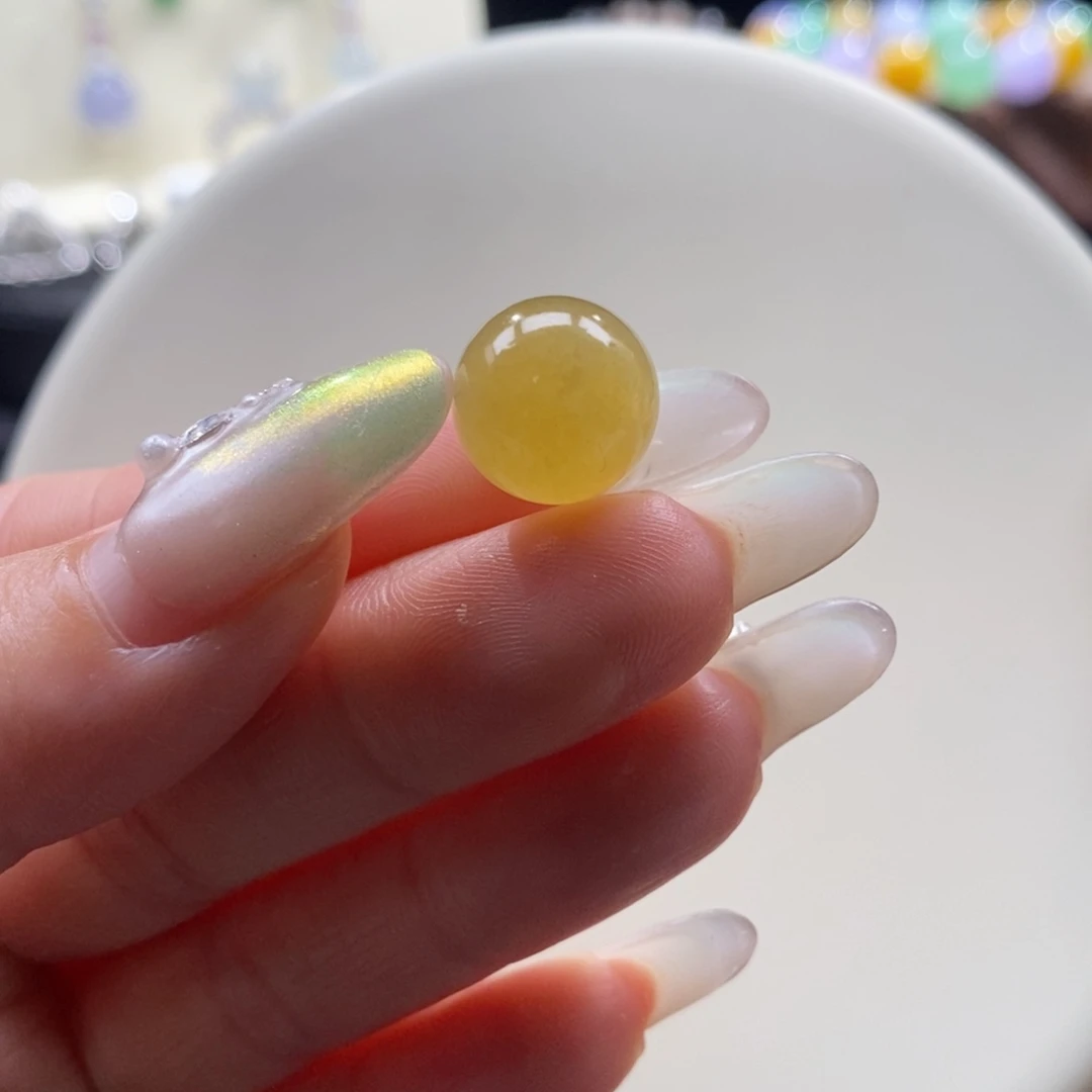 翡翠未镶嵌颈饰翡翠冰鲜黄珠12.4mm