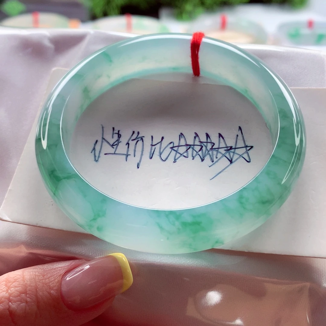 翡翠未镶嵌手镯55 绝美意境兰花超值价 灵