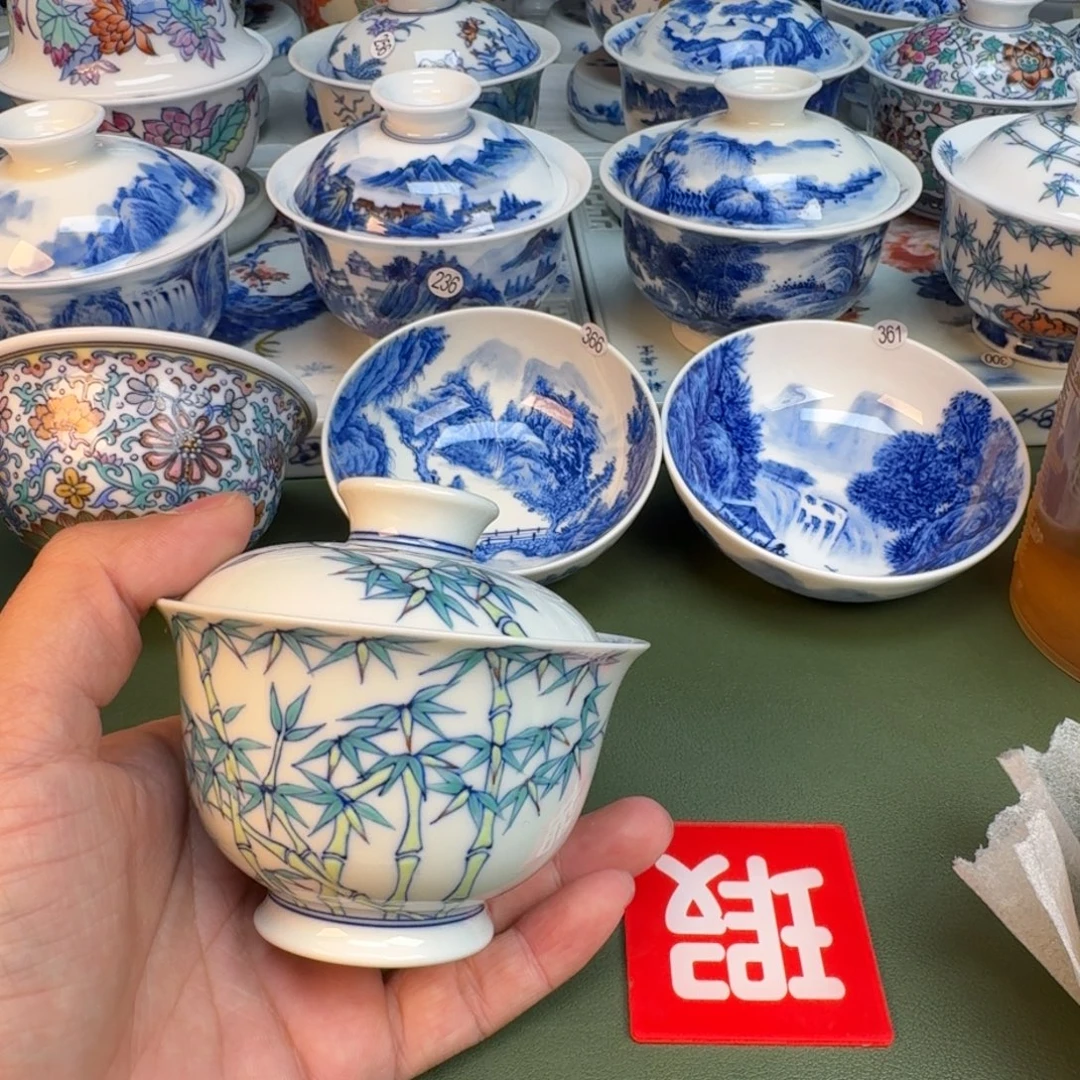 陶纯手工纯手绘茶具石头373