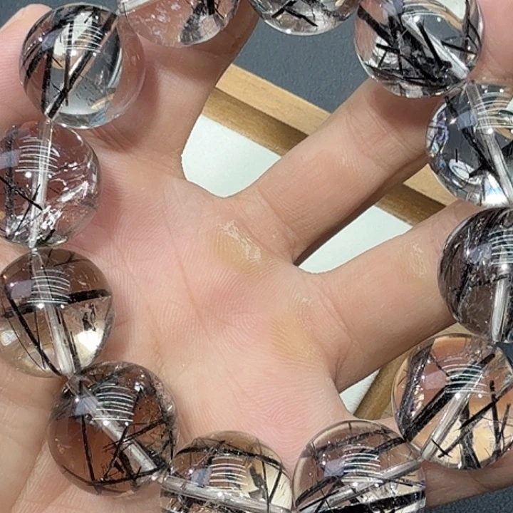 未镶嵌水晶手链天然黑发手链