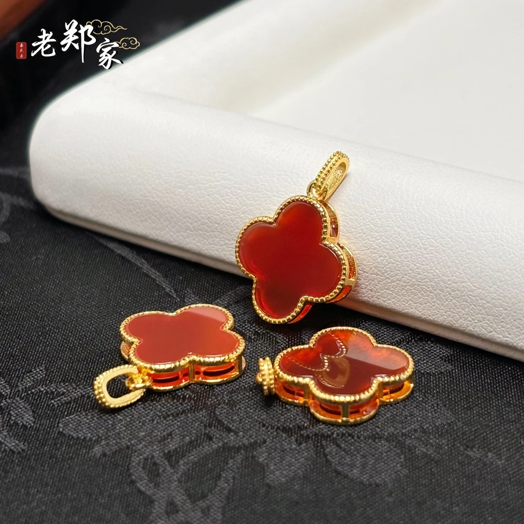 【老郑家】925银玛瑙吊坠 1145 多样性发一件 约13*13*3mm