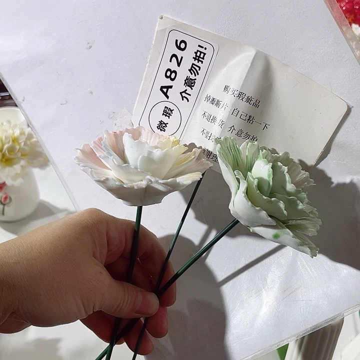 摆件陶德化工厂陶瓷手工捏花