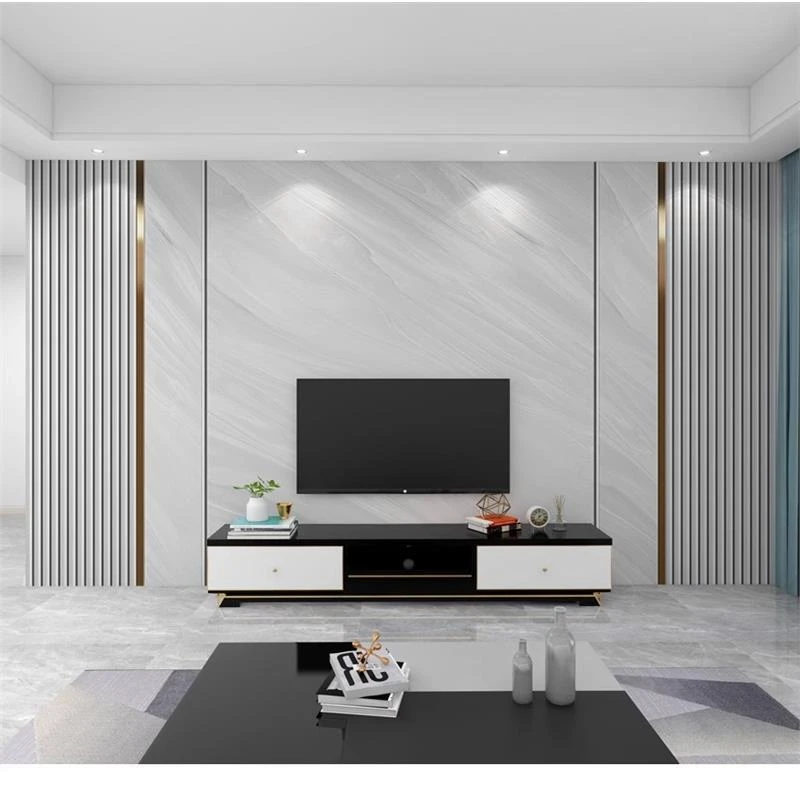 简约轻奢竹木纤维集成墙板电视背景墙现代客厅卧室装饰实心碳晶板