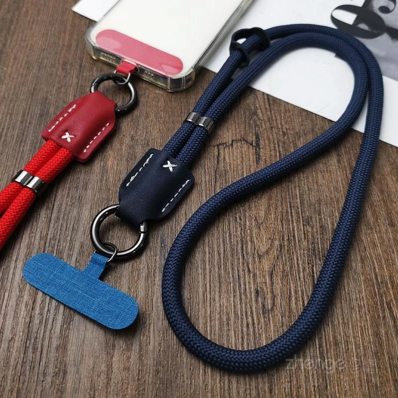 结实耐用高级感个性创意皮质挂链手作编织手机壳套通用防丢盗吊绳