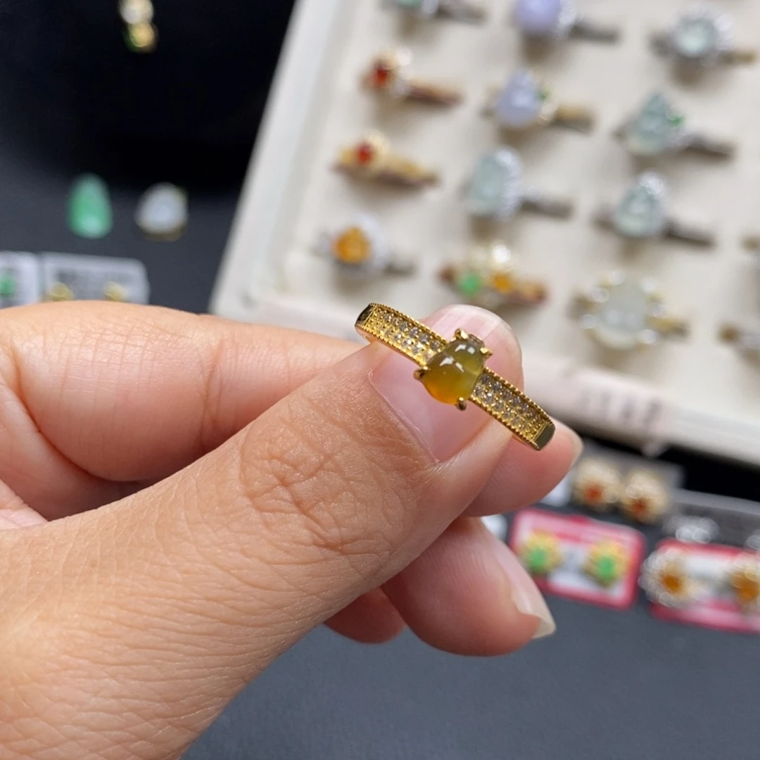 翡翠银S925镶嵌戒指