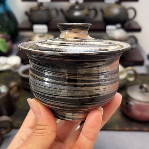 随***.茶盏景德柴烧茶具-纯手工茶具