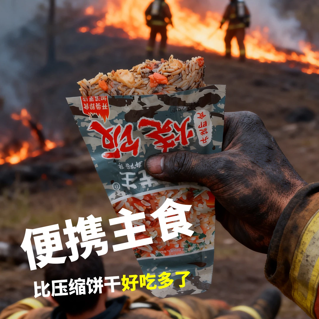 有范先生应急户外拉练极限露营便捷即食烧饭复热米饭耐抗救援炒饭