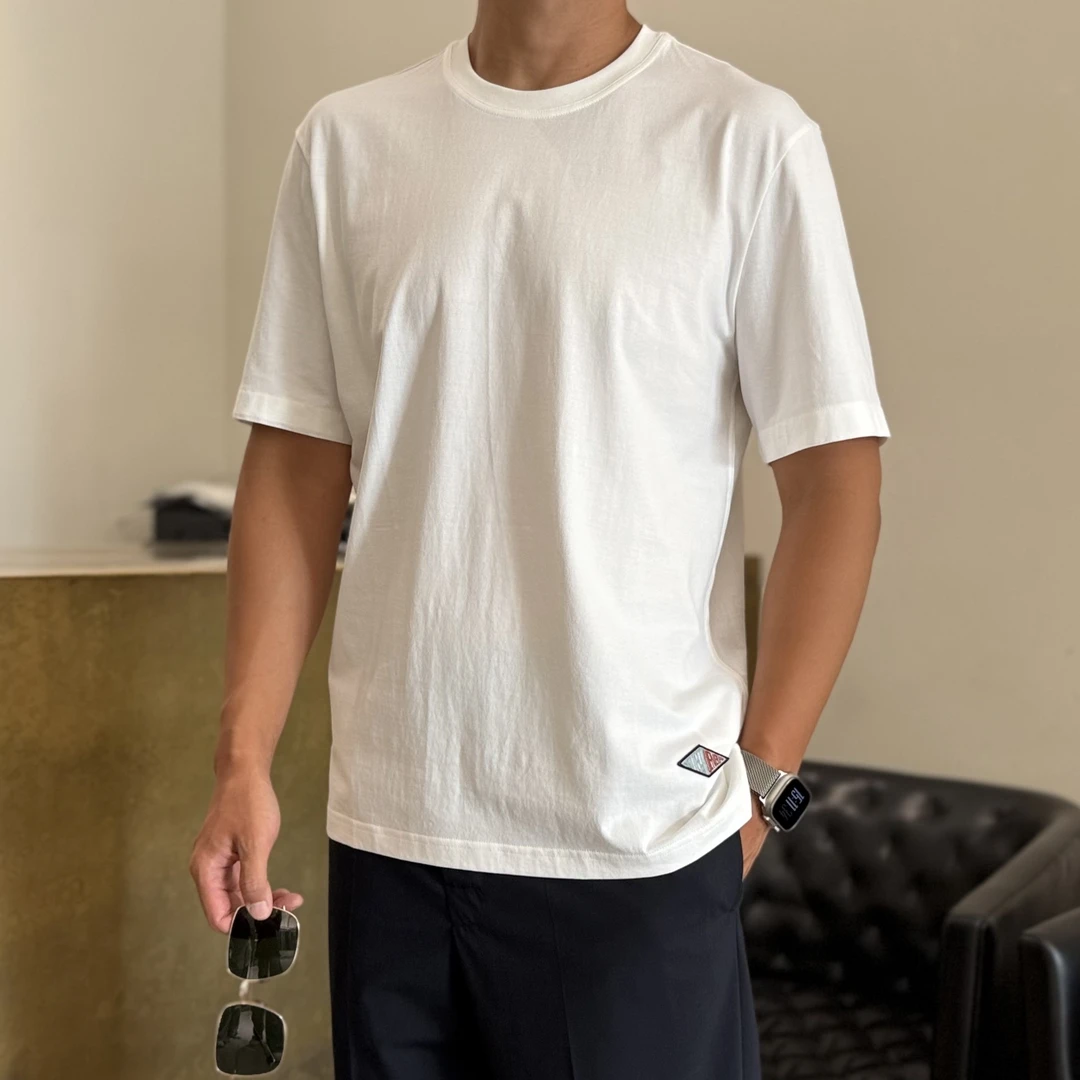 PABO | 极简风钻石标刺绣短袖T恤白色 【160g克重】