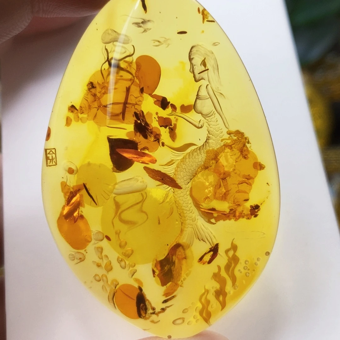 琥珀（花珀）未镶嵌吊坠(不含链)