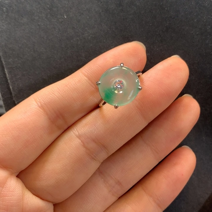 石英质玉银S925镶嵌戒指