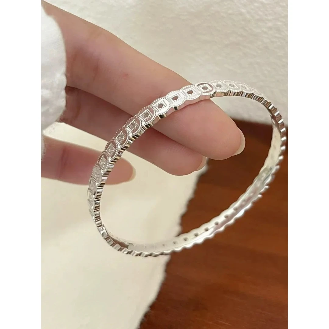 YZ115五帝铜钱银色精品手镯无礼盒3