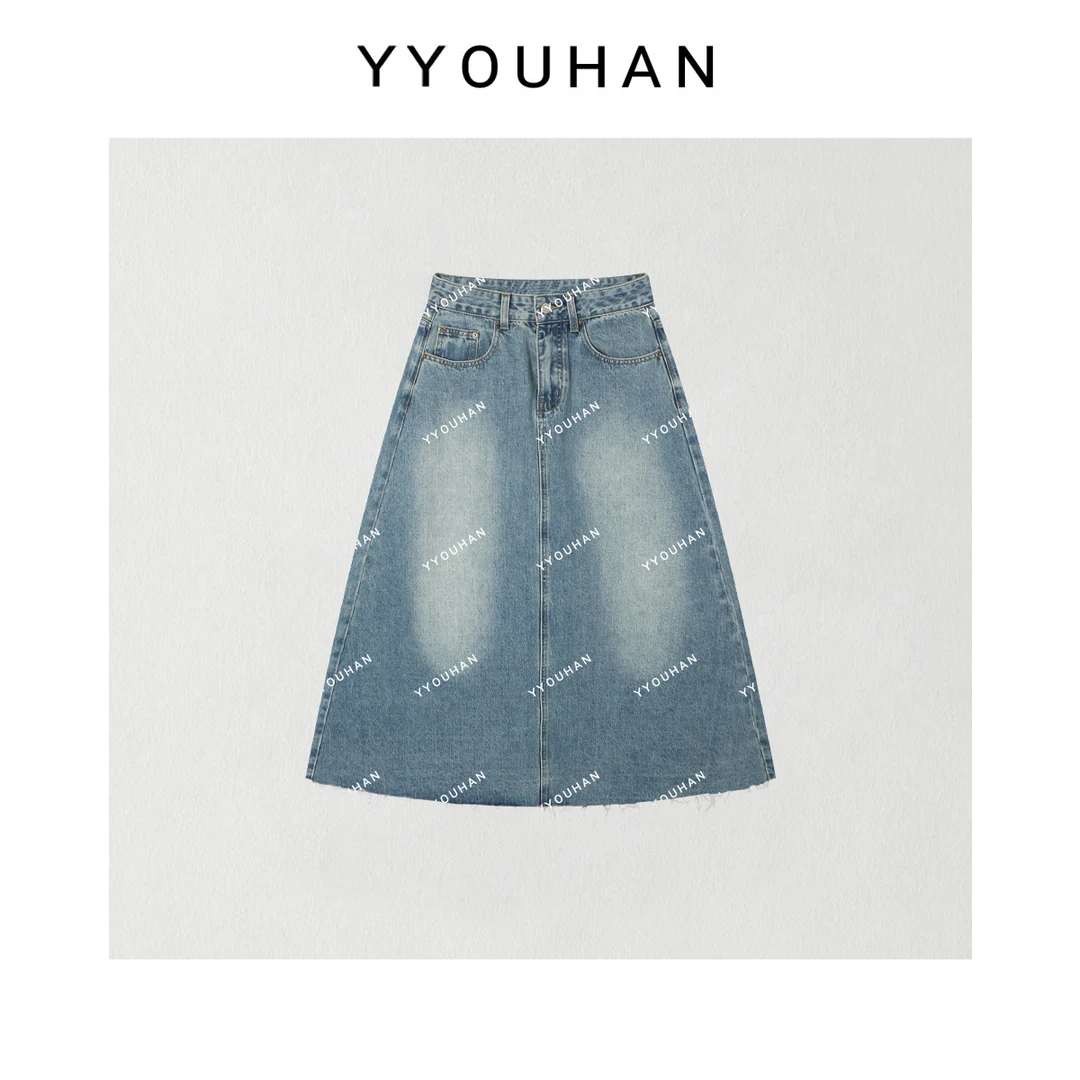 月月不吃鱼2025春款小众设计高腰显瘦百搭牛仔半身裙 2503C900