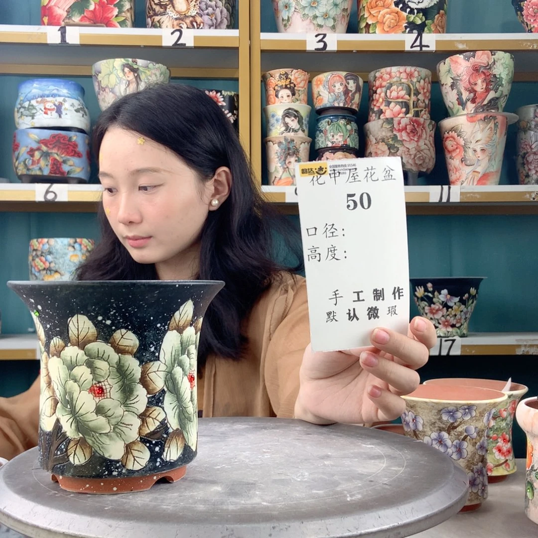 景德镇手工花盆50