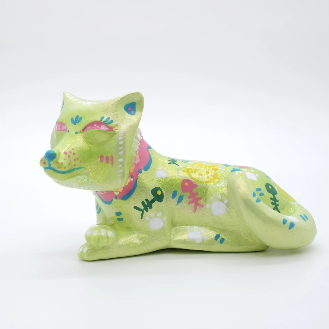 PM 《王甜心狐狸》艺术石膏作品，手工绘制，仅一件