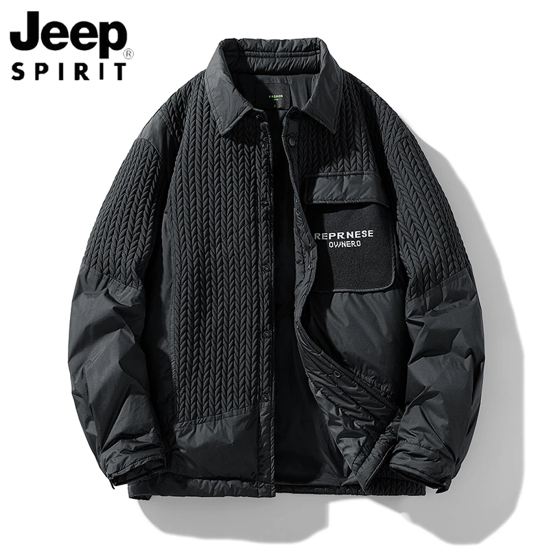JEEP吉普羽绒服男款冬季潮牌痞帅高档外套户外防风防寒保暖外套服