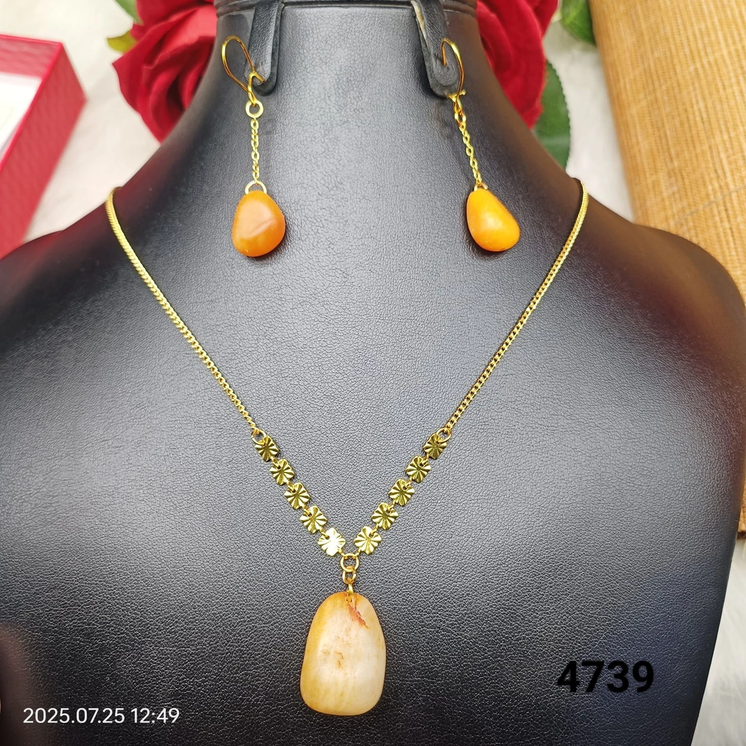 铁合金仿珍珠项链  随形设计首饰套装 原矿材质 项链耳饰组合