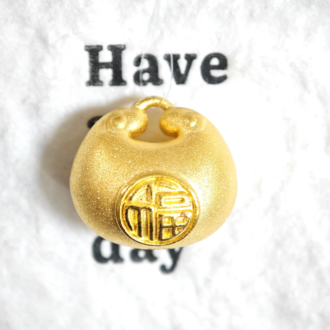【小胖福】足金挂坠宝宝福锁经典平安小众满分礼物水贝黄金直播定制