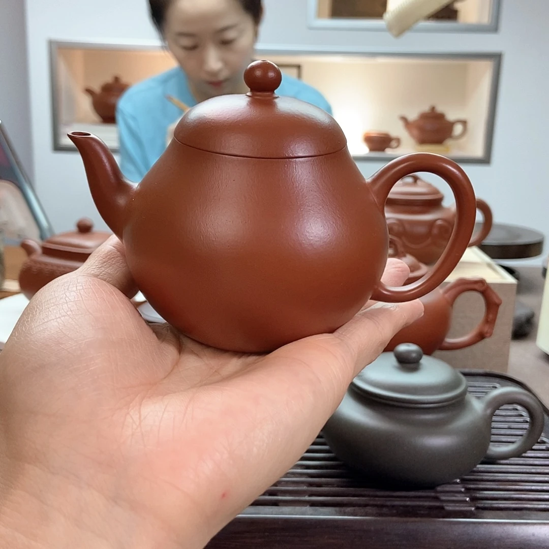 茶壶紫砂微瑕朱泥梨形