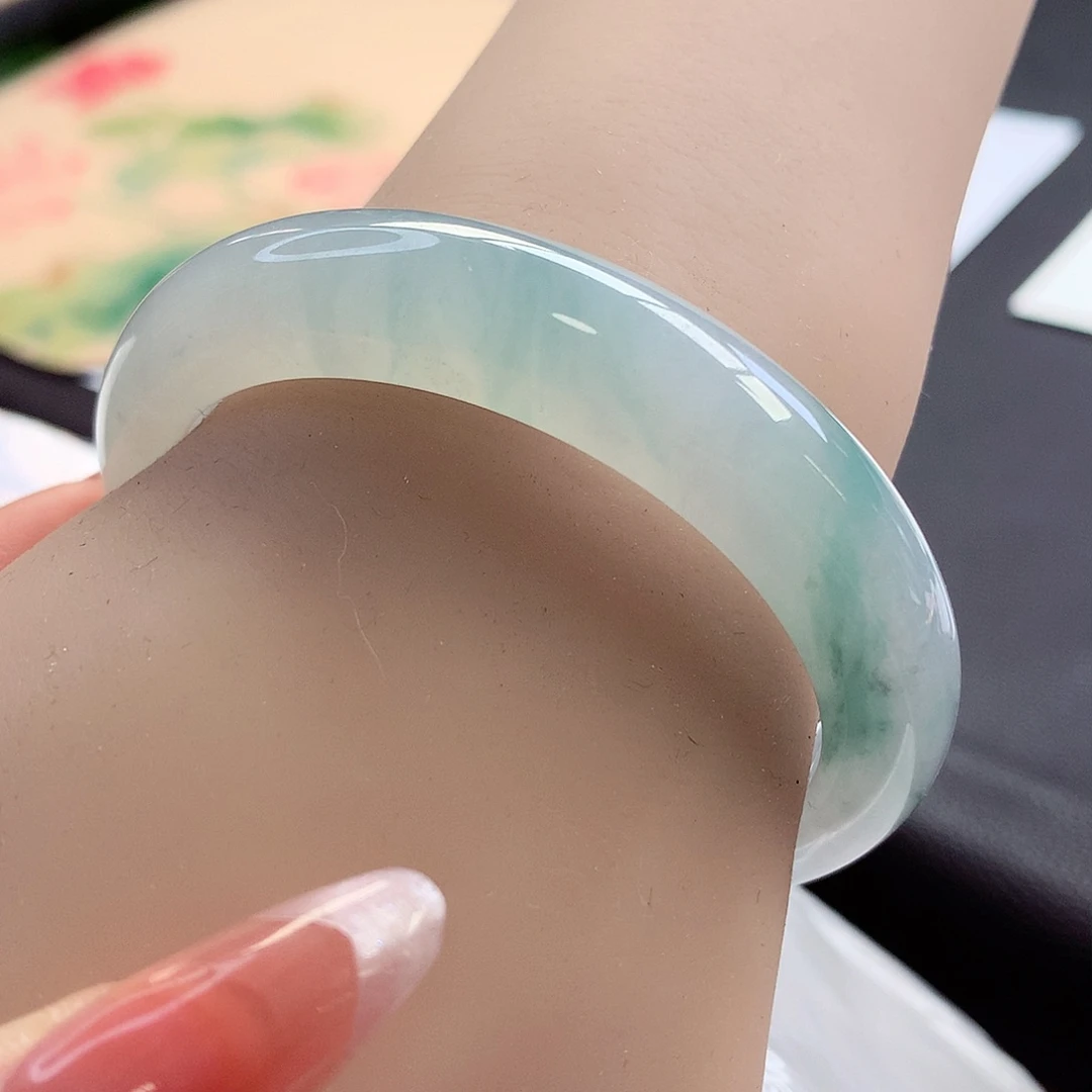 未镶嵌手镯翡翠54-55正极光飘花