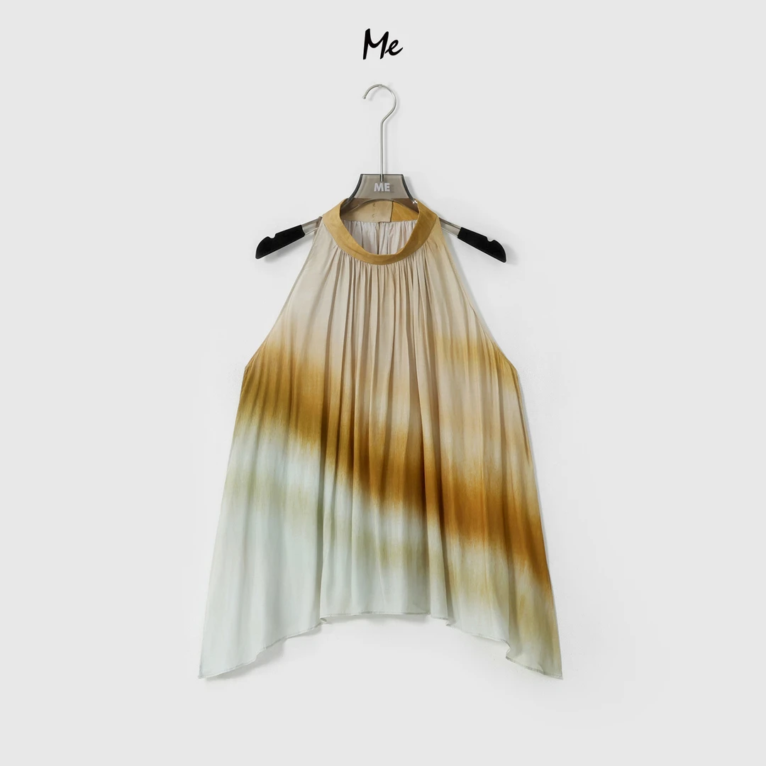 ME【艺术之光挂脖坎肩】艺术晕染飘逸松弛显瘦时尚百搭上衣MESS6932