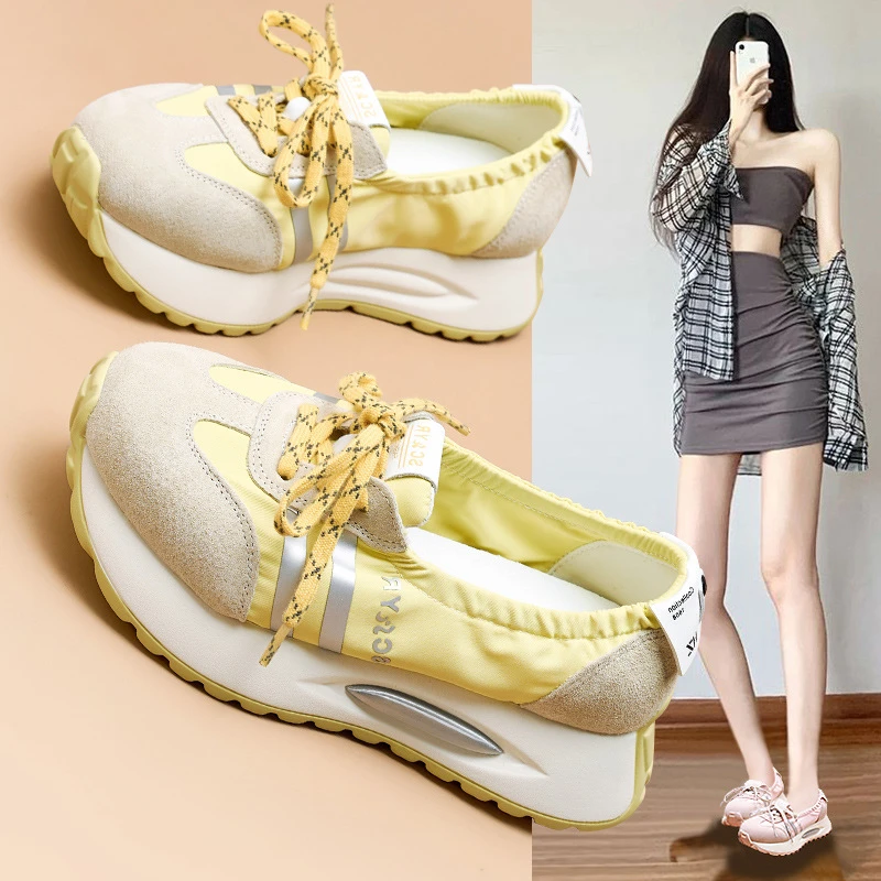 制服鞋老爹鞋厚底软底小白鞋单鞋休闲鞋美庶阿甘鞋 适用