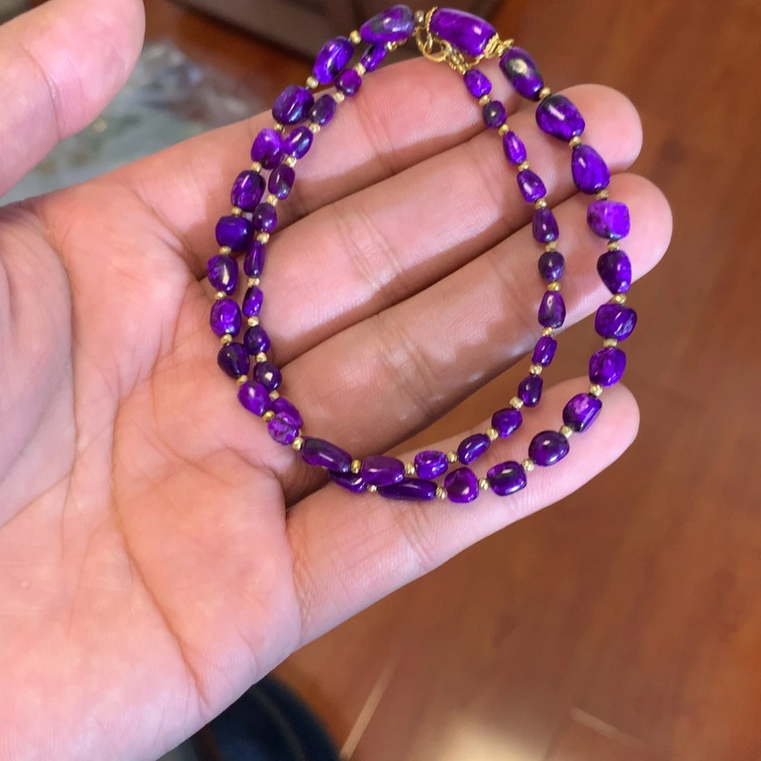 苏纪石（舒俱来）18K金镶嵌项链冰**檬