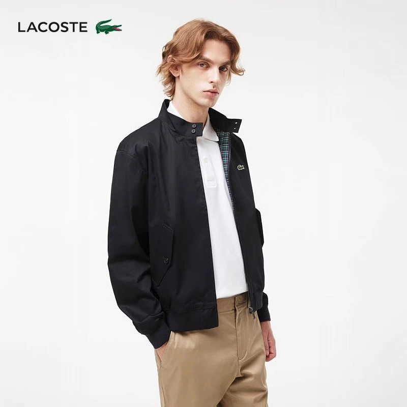 LACOSTE法国鳄鱼男装25秋冬新款老钱风立领拉链哈灵顿夹克|BH1172
