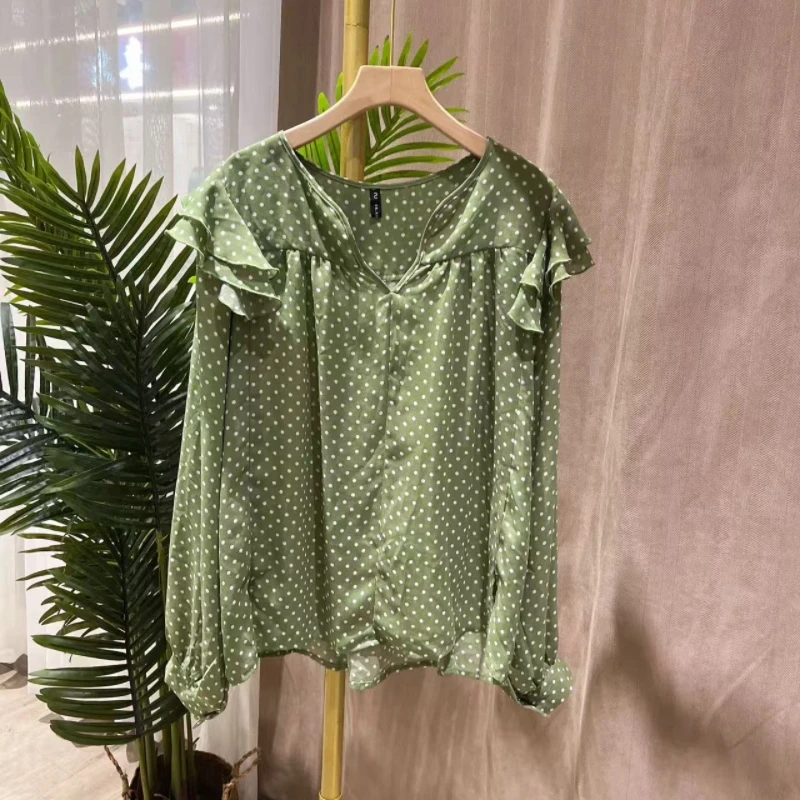 新品百搭圆点小衫7205