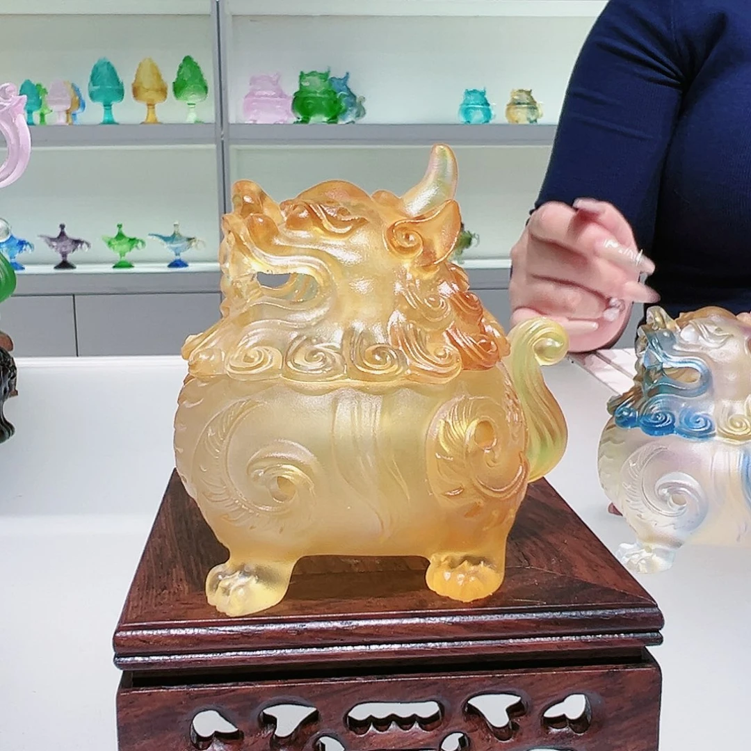 【闪购商品】手工艺品琉璃狻猊香炉小号
