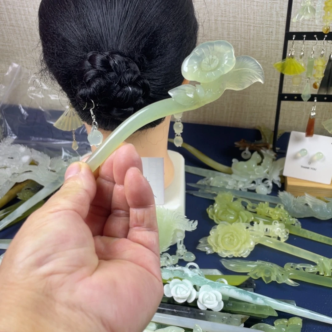 未镶嵌蛇纹石玉发饰