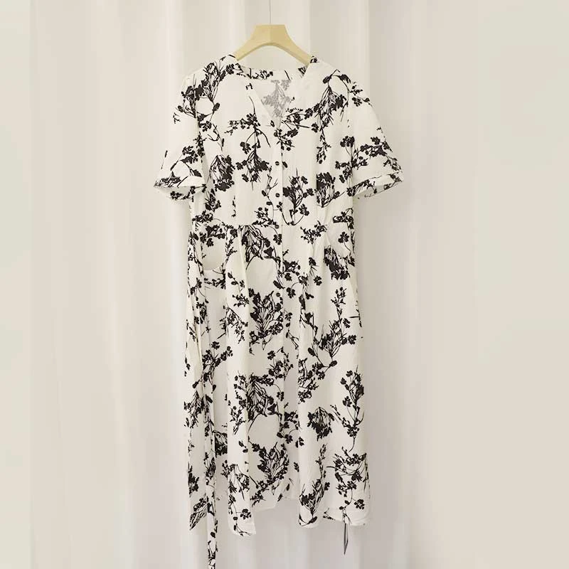 100%桑蚕丝冠乐绉 · 新款桑蚕丝连衣裙  L9570