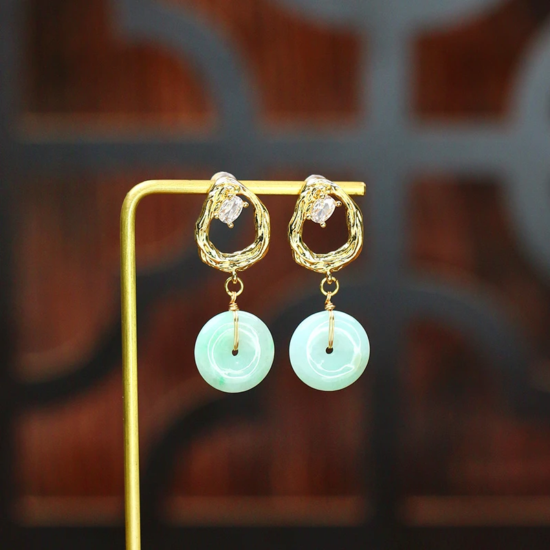 翡翠耳饰平安扣【5219MM】