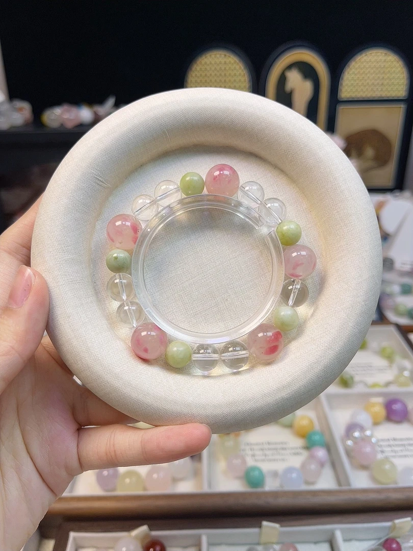 【花雾凝晶】一朵珠Diy时尚原创天然水晶手串【樱花雨+白水晶】保真