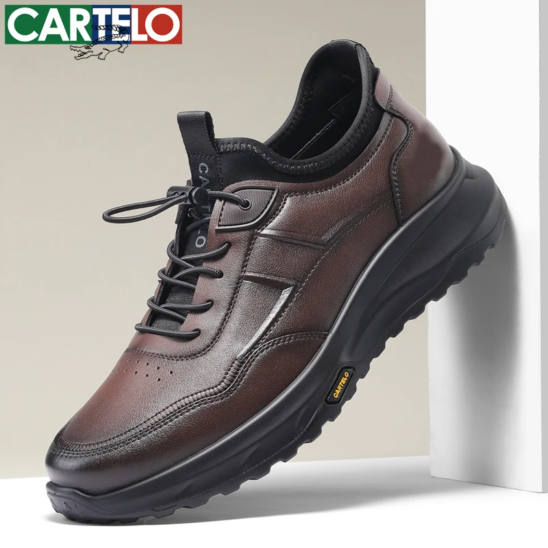 卡帝乐鳄鱼春季新款男士皮鞋户外出游防滑运动鞋子百搭软底休闲鞋