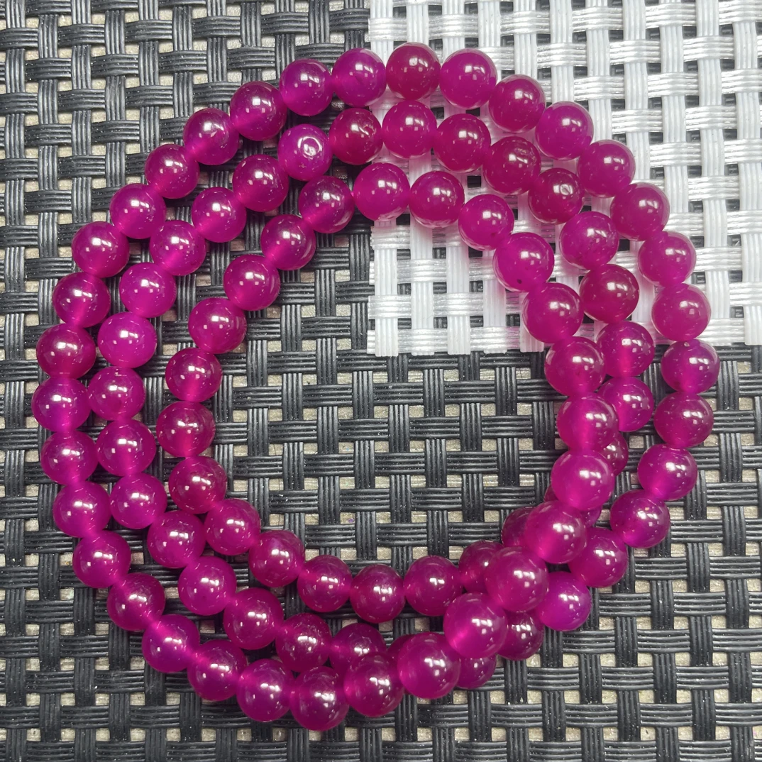 玫紫色6mm三圈手串642