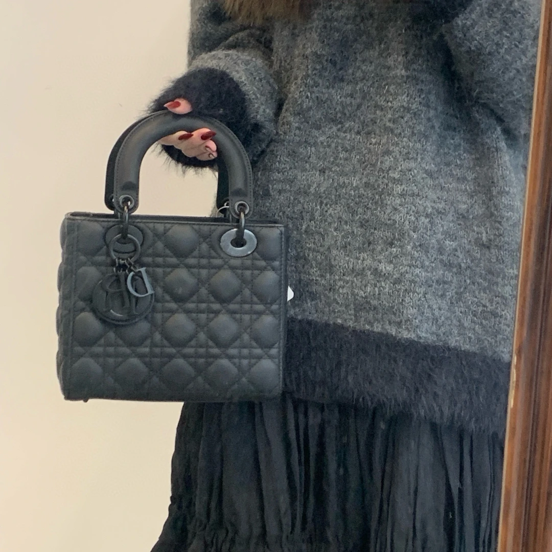 95新 DIOR/迪奥 dior黑色so black四格徽章款戴妃