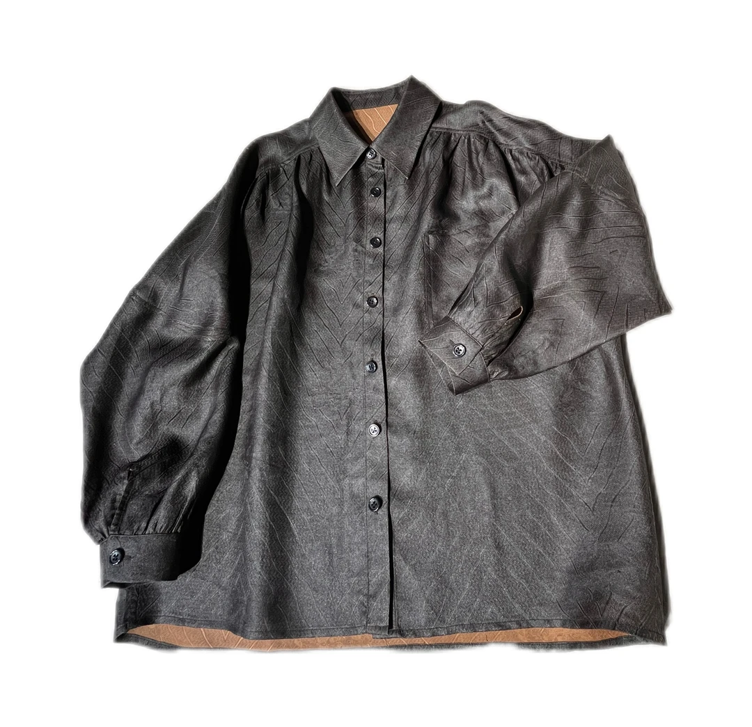 【非遗香云纱】45姆米三经罗水波纹长袖衬衫