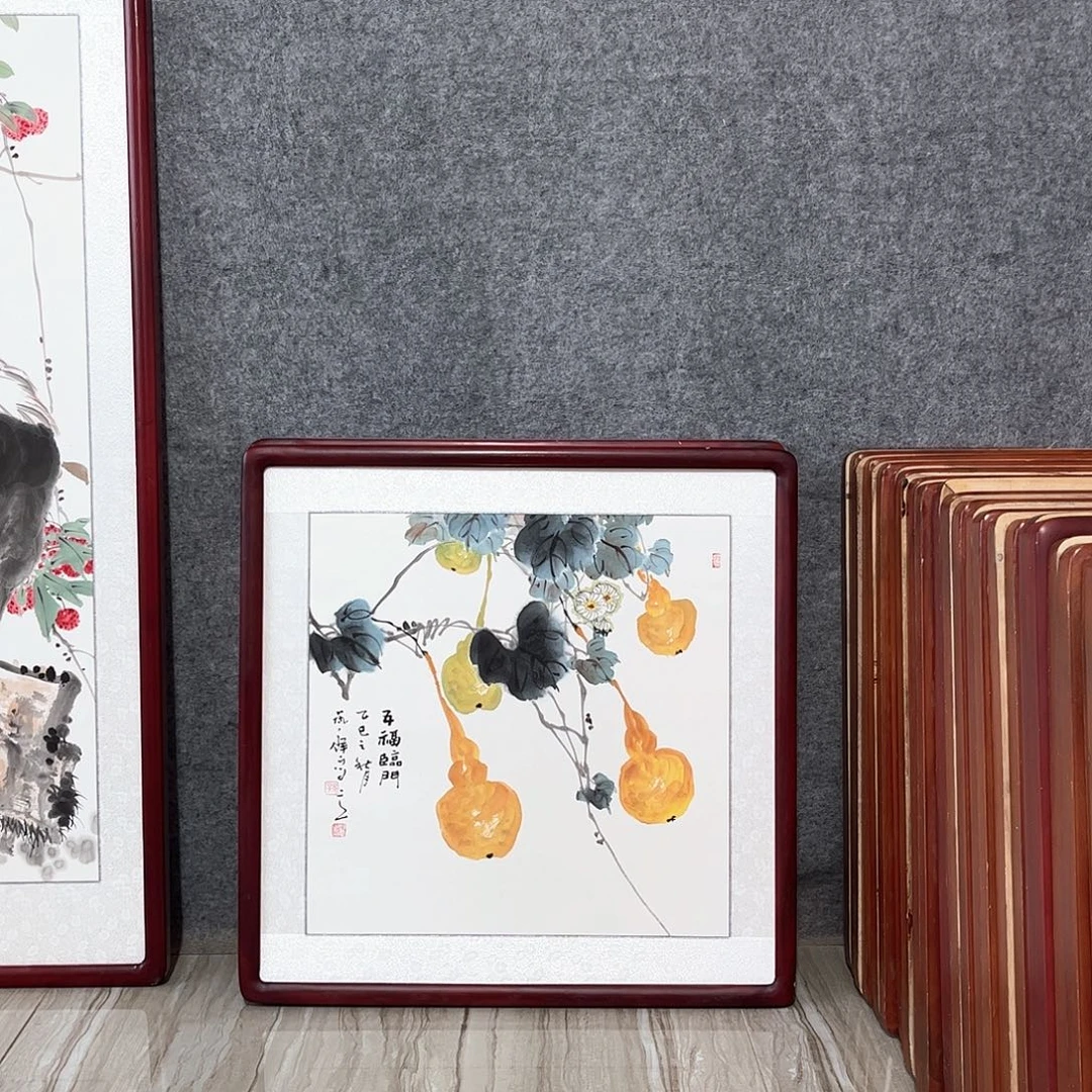 国画书画作品带框63×63