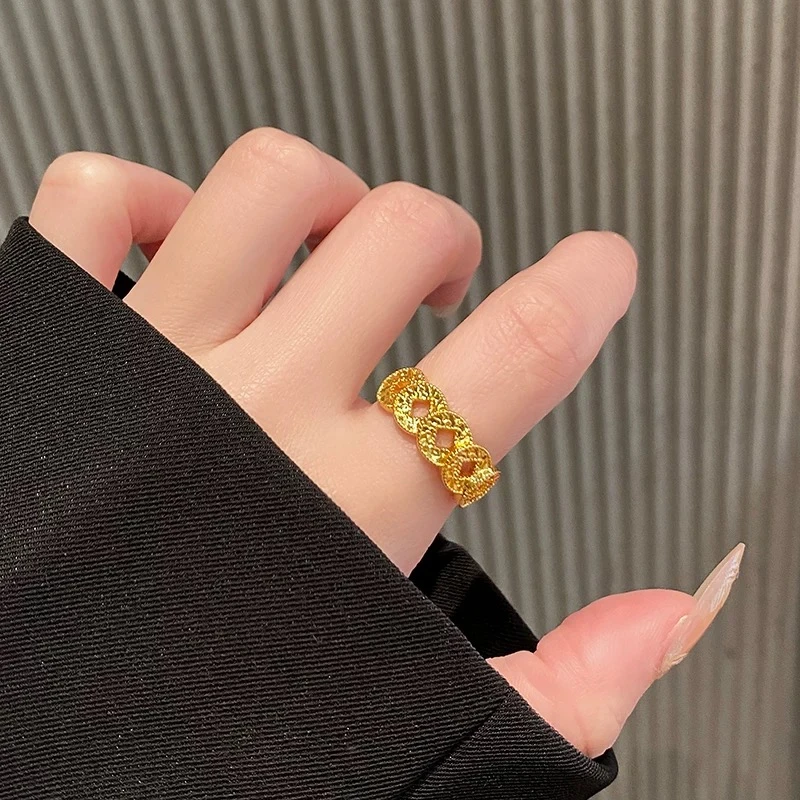 铜合金戒指 《福系列》女铜钱原创设计活口指环小众复古高智淡人风