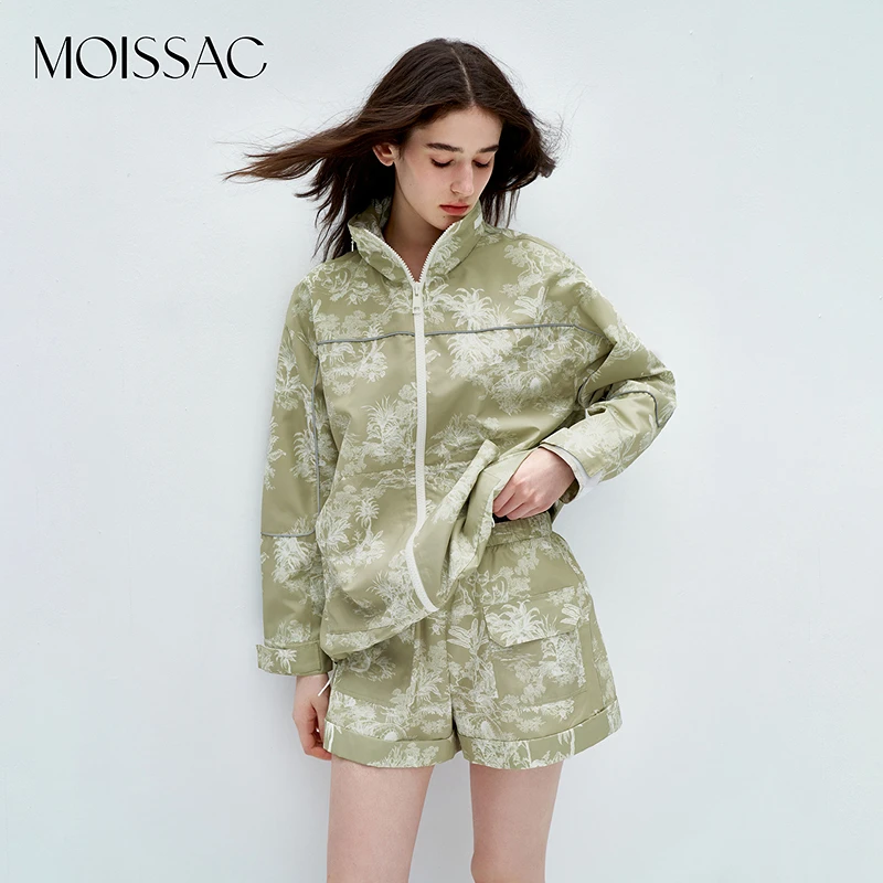 【KK专属】MOISSAC/摩萨克 秋季印花宽松休闲短裤MWDQ11513