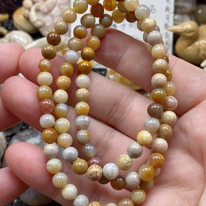 硅化珊瑚（珊瑚玉）颈饰未镶嵌