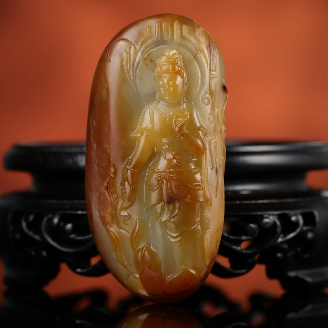 rl和田玉红沁皮观音挂坠smc2512081293