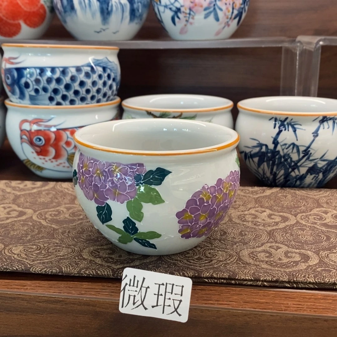 釉下彩老陶泥手工绘制