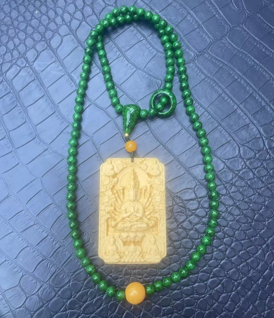 项链 A301  黄色观音吊坠  男女同款 时尚百搭