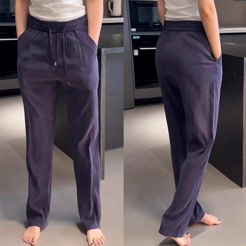 弹力潮流休闲裤男2025春夏百搭极简风轻奢运动卫裤垂感欧货直筒裤