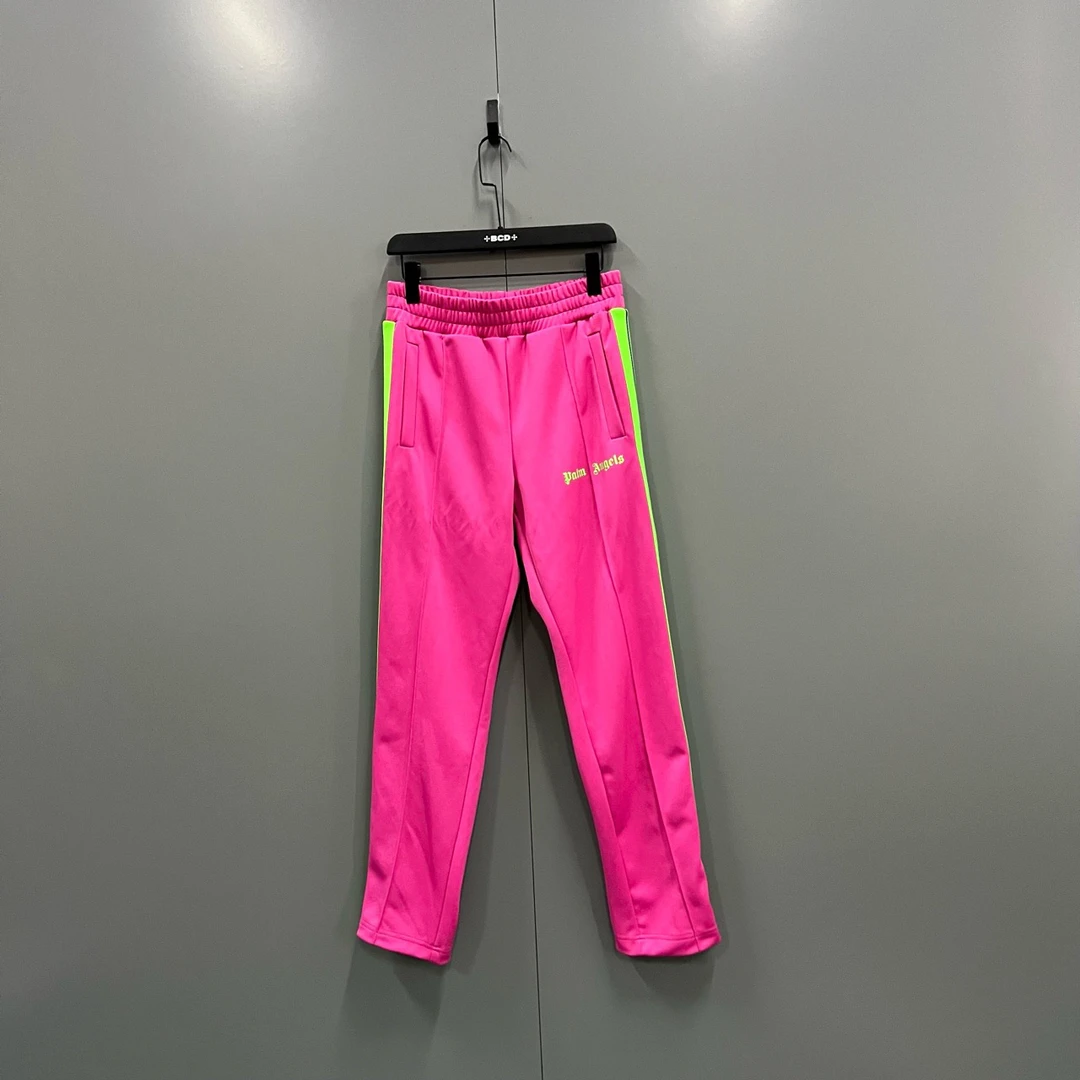 95新 Palm Angels 粉绿条纹logo长裤 M码/fg205293